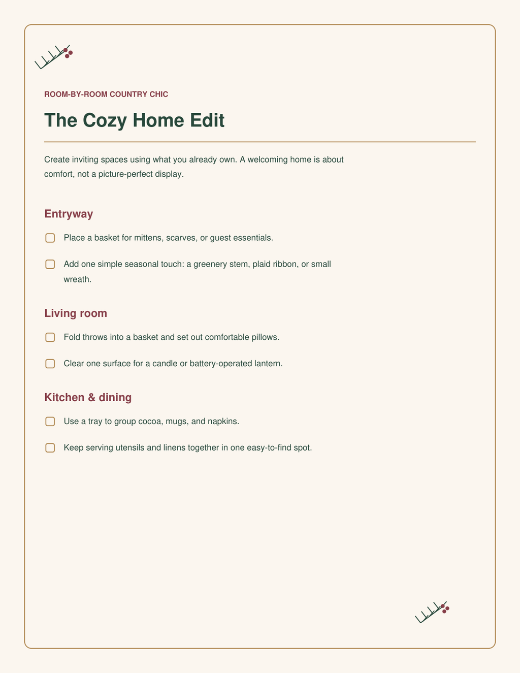Country-chic holiday organization workbook interior preview