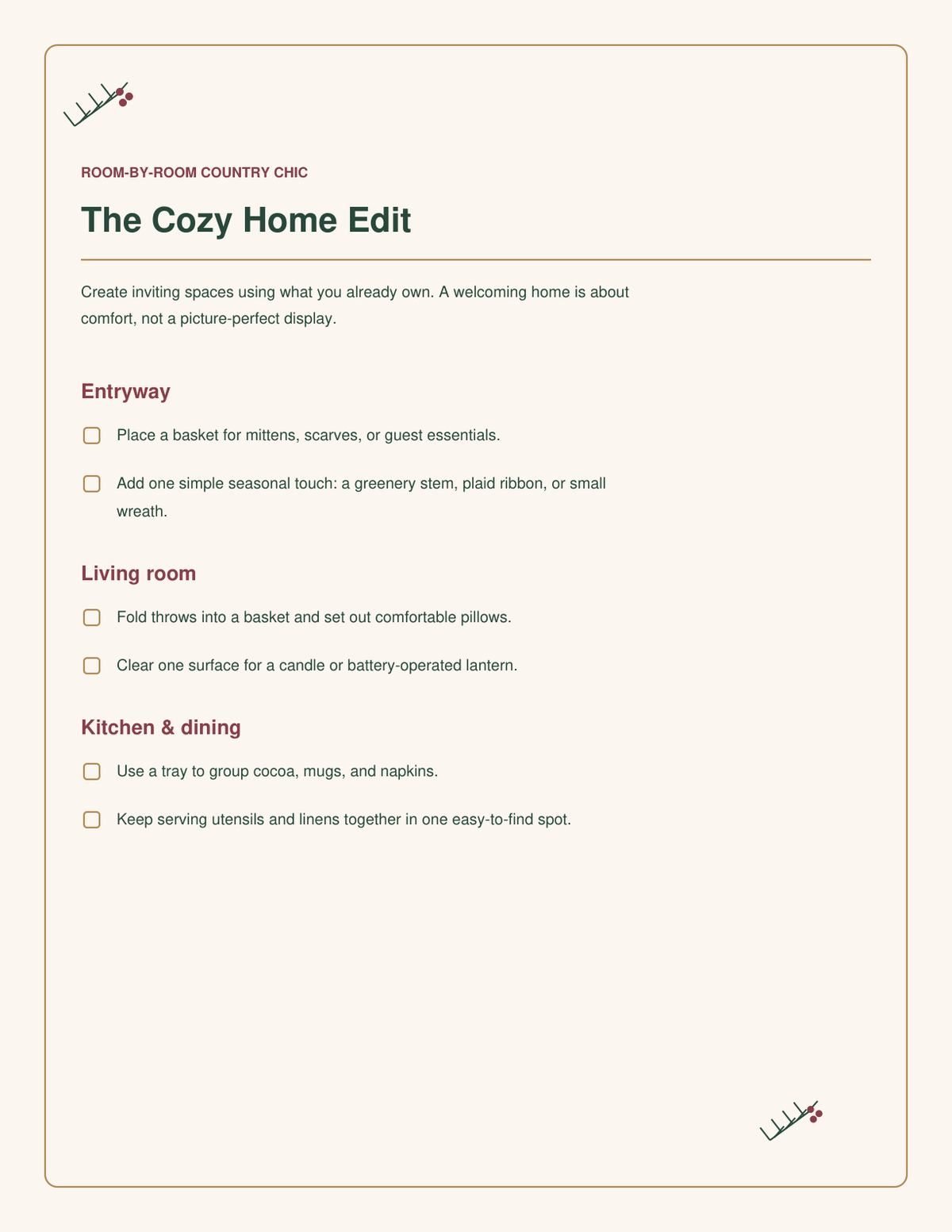 Country-chic holiday organization workbook interior preview